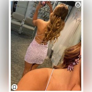 Pink Hoco Dress with Open Back